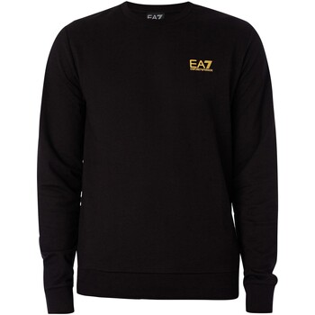 Kleidung Herren Sweatshirts Emporio Armani EA7 Brust Logo Sweatshirt Schwarz