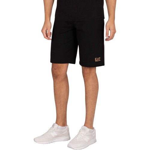 Kleidung Herren Shorts / Bermudas Emporio Armani EA7 Logo-Trainingshose Schwarz