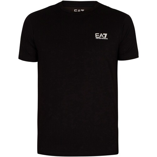 Kleidung Herren T-Shirts Emporio Armani EA7 Brust-Logo T-Shirt Schwarz