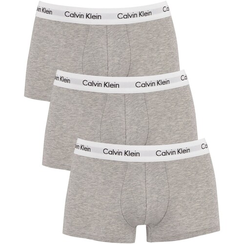 Unterwäsche Herren Boxershorts Calvin Klein Jeans 3er Pack Low Rise Trunks Grau