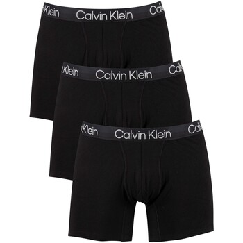 Unterwäsche Herren Boxershorts Calvin Klein Jeans 3er-Pack Boxershorts mit moderner Struktur Schwarz