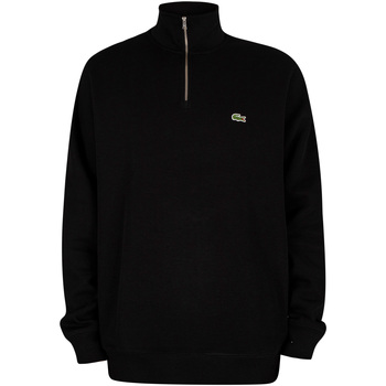 Kleidung Herren Sweatshirts Lacoste Baumwoll-Sweatshirt mit 1/4-Reißverschlusskragen Schwarz