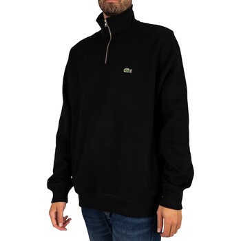 Lacoste Baumwoll-Sweatshirt mit 1/4-Reißverschlusskragen Schwarz
