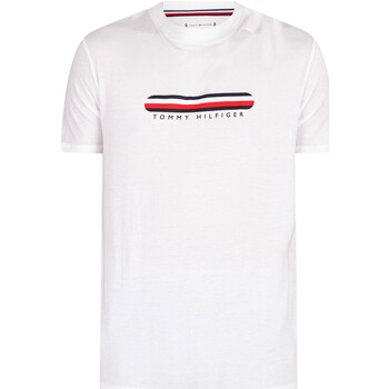Kleidung Herren T-Shirts Tommy Hilfiger Lounge-T-Shirt mit grafischen Streifen Weiss