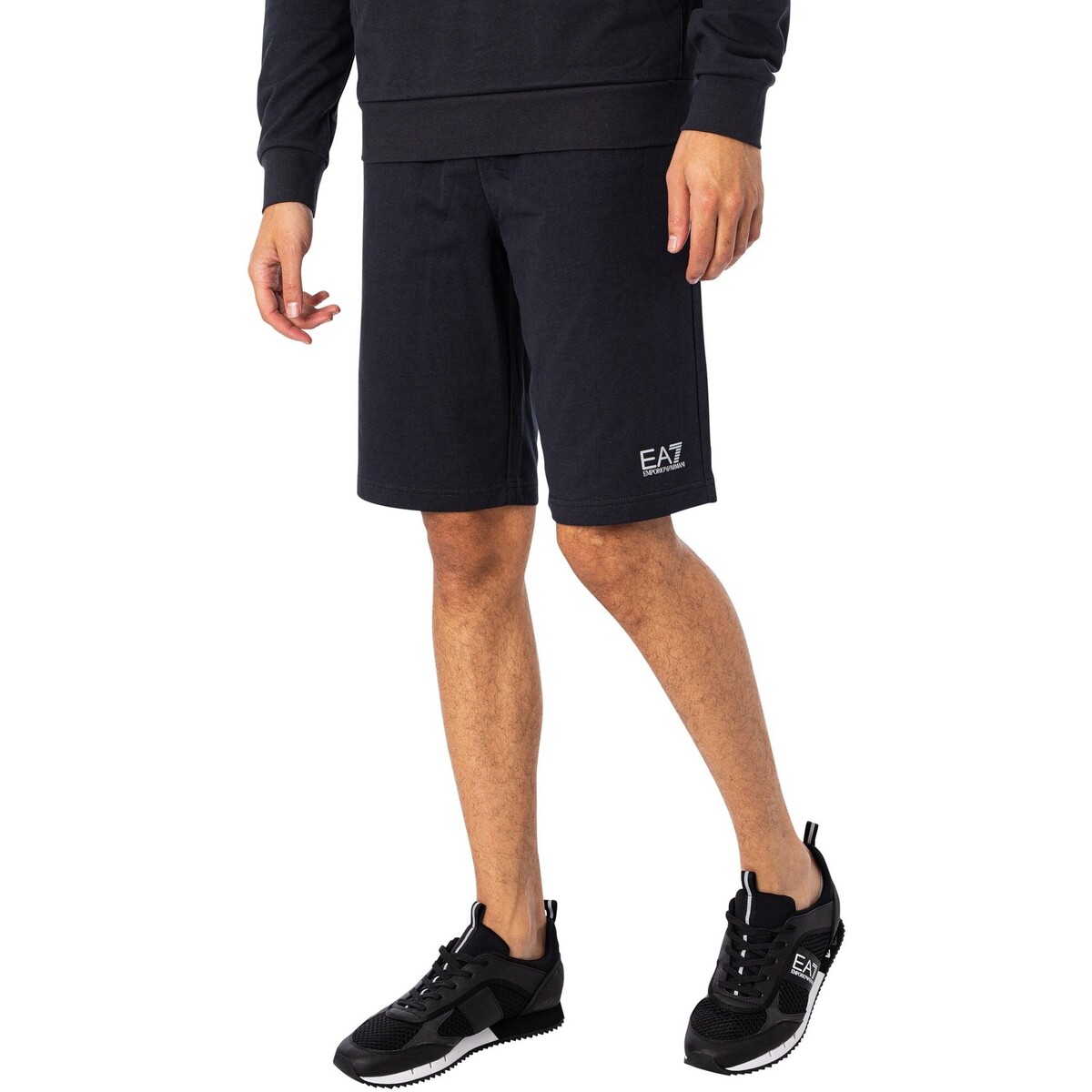 Kleidung Herren Shorts / Bermudas Emporio Armani EA7 Bermuda-Logo-Sweatshorts Schwarz