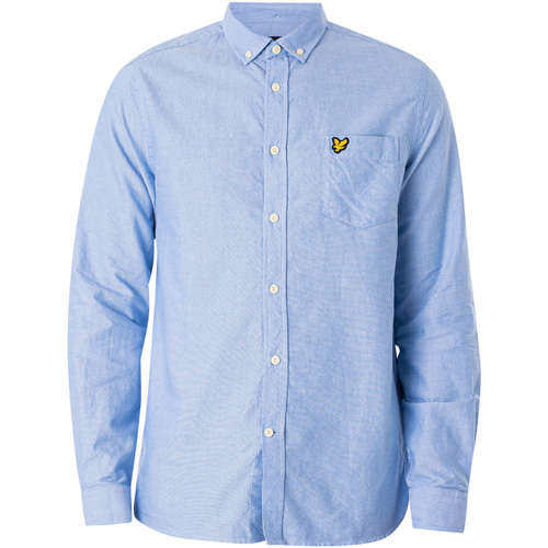 Kleidung Herren Langärmelige Hemden Lyle & Scott Leichtes Oxford-Hemd in normaler Passform Blau