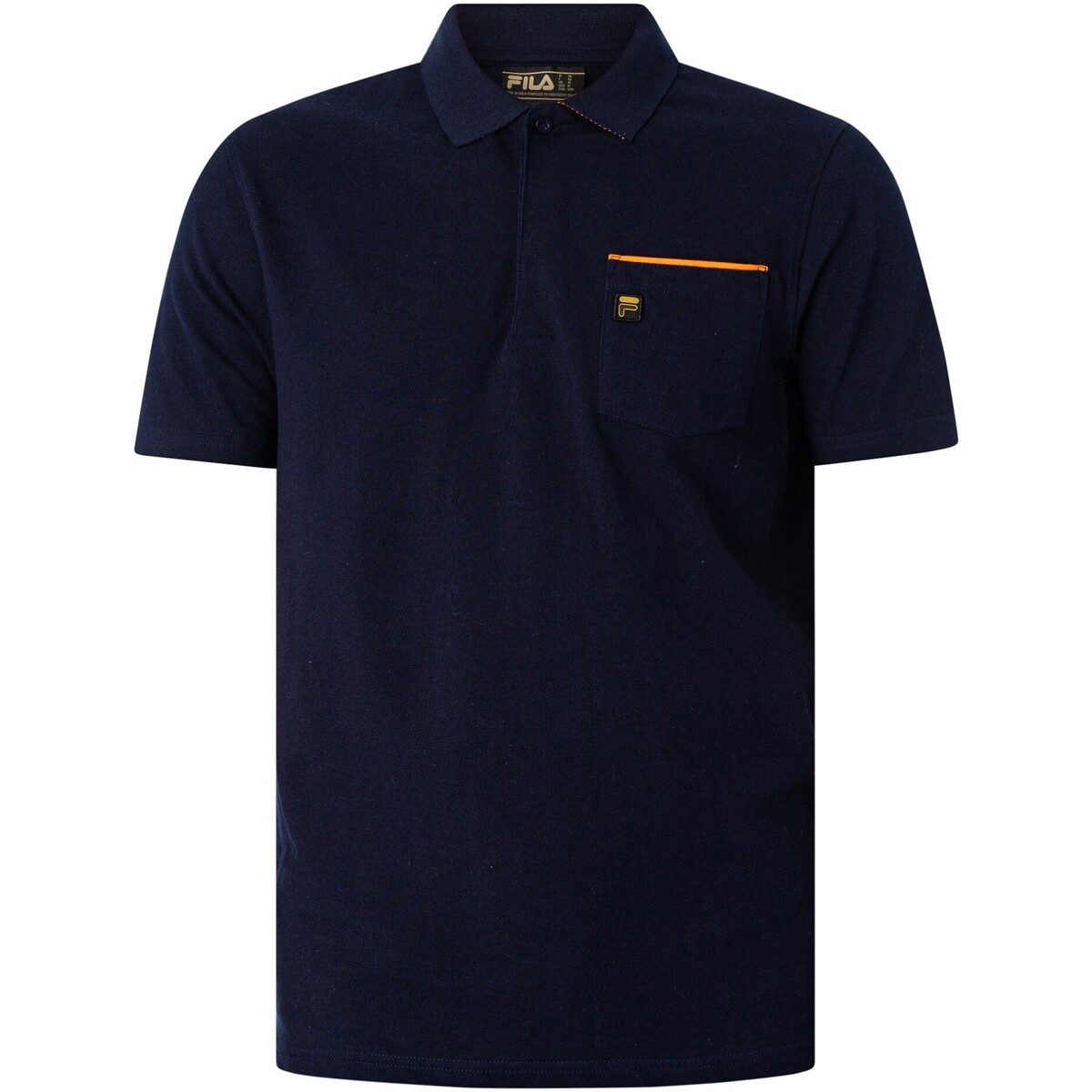 Kleidung Herren Polohemden Fila Goldfarbenes Bruni-Poloshirt mit Tasche Blau