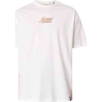Kleidung Herren T-Shirts Recovered Entspanntes T-Shirt mit Action-Comics-Rückengrafik Weiss