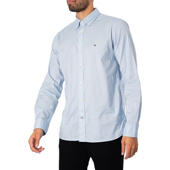 Kleidung Herren Langärmelige Hemden Tommy Hilfiger Core-Flex-Popeline-Hemd Blau