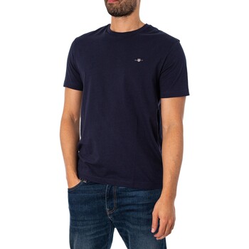 Gant Normales Schild-T-Shirt Blau