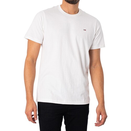 Kleidung Herren T-Shirts Tommy Jeans Klassisches Jersey T-Shirt Weiss