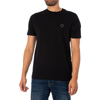 Kleidung Herren T-Shirts Ma.strum Übergroßes T-Shirt mit Logo-Print auf der Rückseite Schwarz