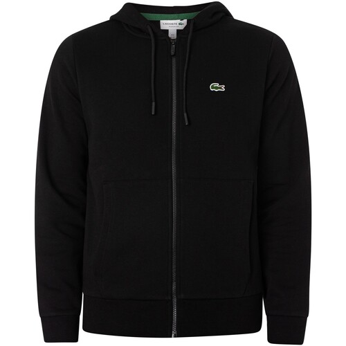 Kleidung Herren Sweatshirts Lacoste Kapuzenpullover mit gesticktem Logo und Reißverschluss Schwarz