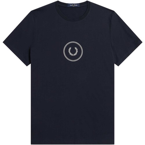 Kleidung Herren T-Shirts & Poloshirts Fred Perry Fp Circle Branding T-Shirt Blau
