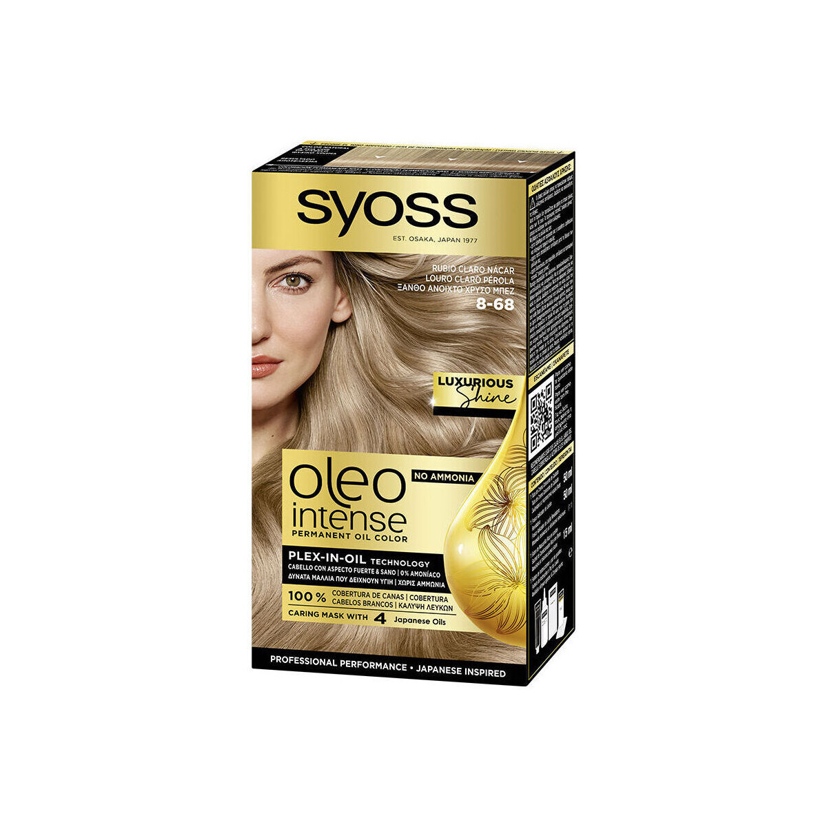 Beauty Haarfärbung Syoss Oleo Intense Ammoniakfreier Farbstoff 8-68-helles Perlmuttblon 