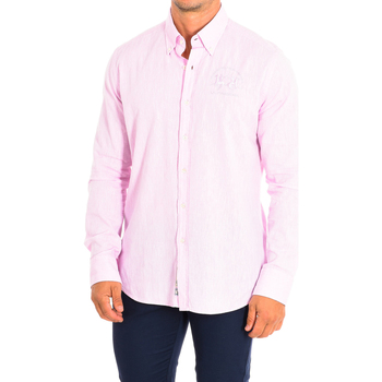 Kleidung Herren Langärmelige Hemden La Martina TMC004-TL072-05181 Rosa