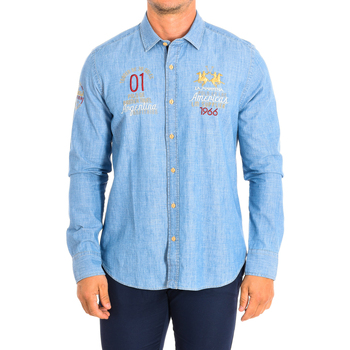 Kleidung Herren Langärmelige Hemden La Martina TMC300-DM091-D7002 Blau