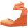 Schuhe Damen Leinen-Pantoletten mit gefloch Viguera 1939 Orange