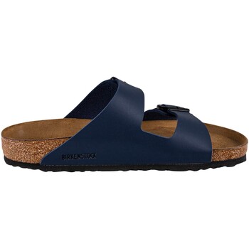 Schuhe Herren Pantoletten Birkenstock Arizona Birko-Flor Nubuk Sandalen Blau