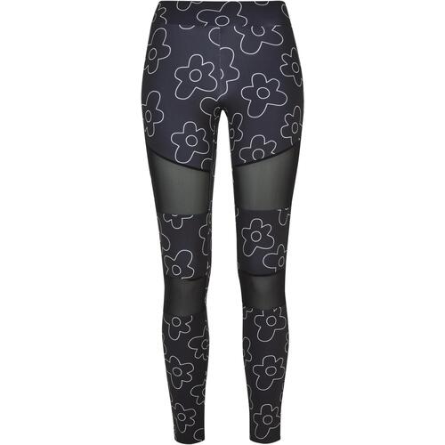 Kleidung Damen Leggings Urban Classics Legging grandes tailles femme  Tech Mesh AOP Schwarz