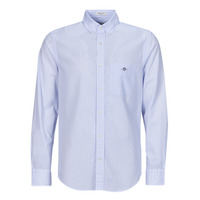 Kleidung Herren Langärmelige Hemden Gant REG POPLIN STRIPE SHIRT Weiss / Blau
