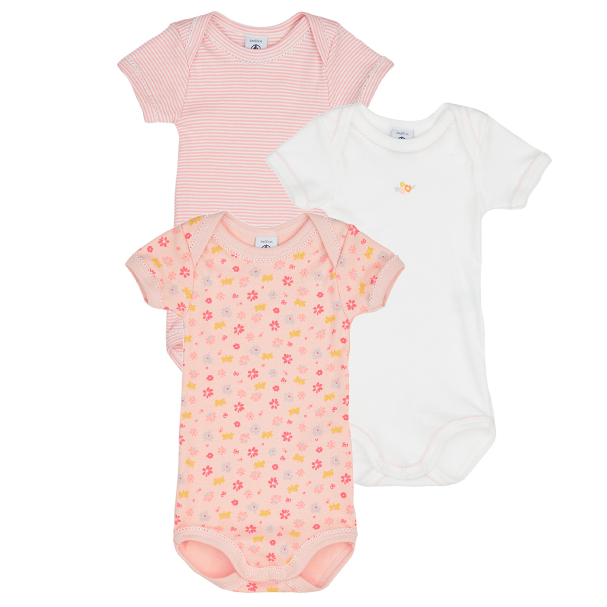 Kleidung Mädchen Pyjamas/ Nachthemden Petit Bateau LOT X3 Weiss / Rosa