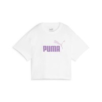 Kleidung Mädchen T-Shirts Puma GRILS LOGO CROPPED TEE Weiss