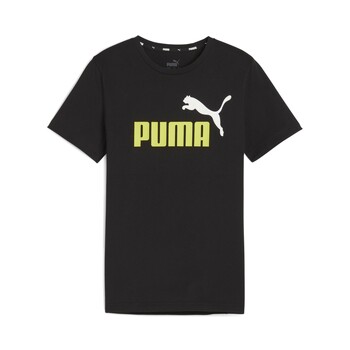 Kleidung Jungen T-Shirts Puma ESS+ 2 COL LOGO TEE B Schwarz