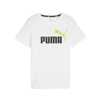 Kleidung Jungen T-Shirts Puma ESS+ 2 COL LOGO TEE B Weiss
