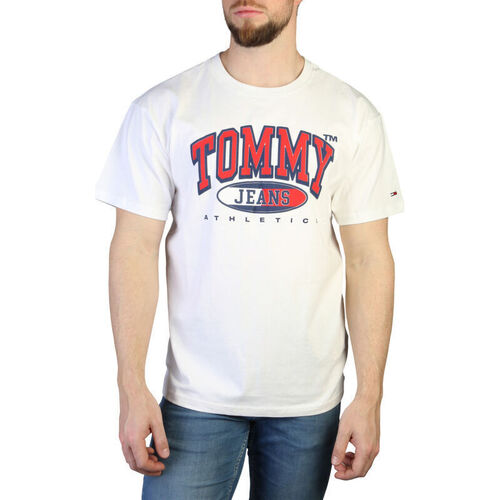 Kleidung Herren T-Shirts Tommy Hilfiger dm0dm16407 ybr white Weiss