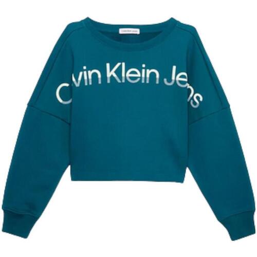 Kleidung Mädchen Sweatshirts Calvin Klein Jeans  Grün