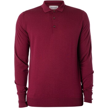 Kleidung Herren Langärmelige Polohemden John Smedley Cotswold Langarm-Polo-Shirt Rot