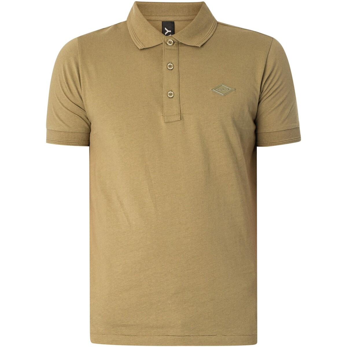 Kleidung Herren Polohemden Replay Poloshirt mit Diamant-Logo Grün