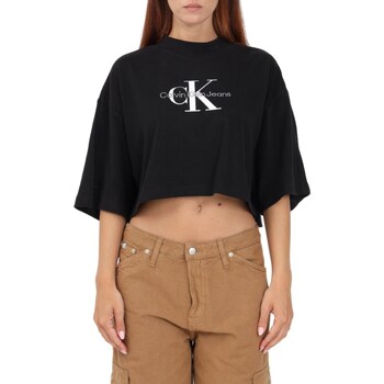 Kleidung Damen T-Shirts Calvin Klein Jeans J20J222120 Schwarz