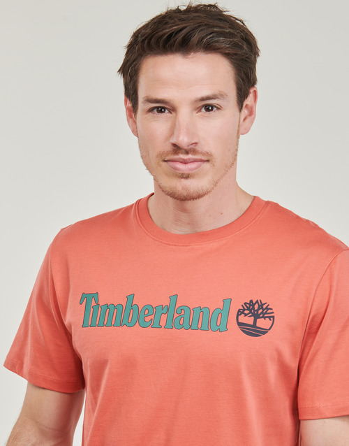Timberland Linear Logo Short Sleeve Tee Braun