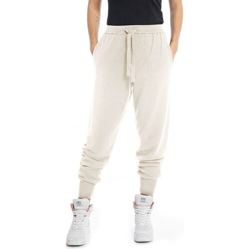 Kleidung Damen Hosen Replay Butter-Strickhose mit normaler Passform Weiss