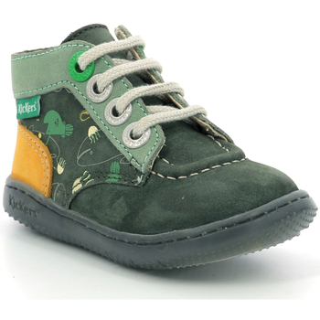 Schuhe Jungen Boots Kickers Kickbonzip Grün