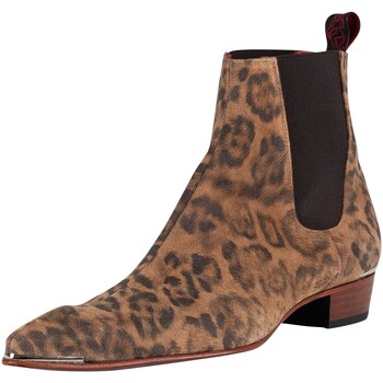 Jeffery-West Chelsea-Boots mit Leoparden-Print Braun