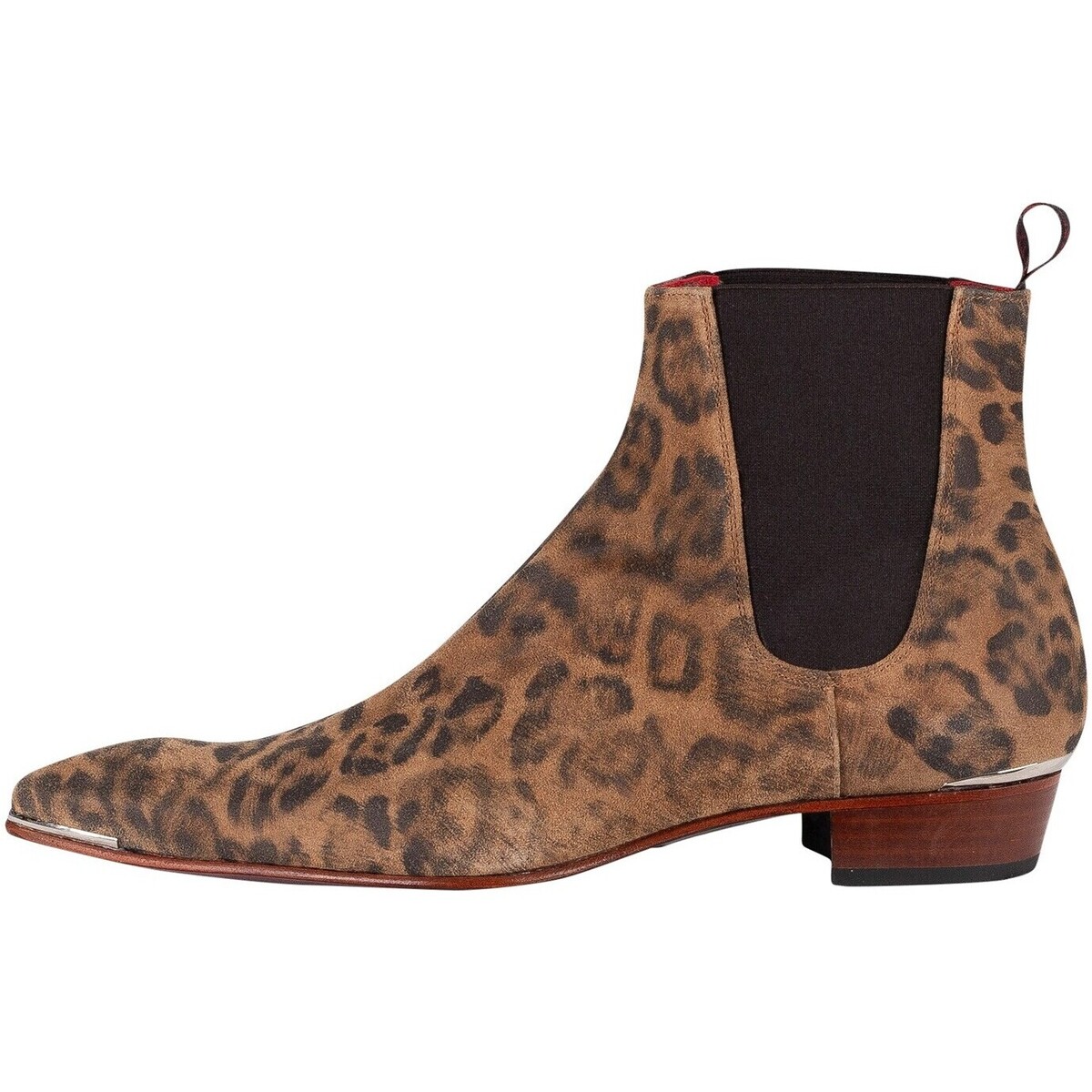 Schuhe Herren Klassische Stiefel Jeffery-West Chelsea-Boots mit Leoparden-Print Braun