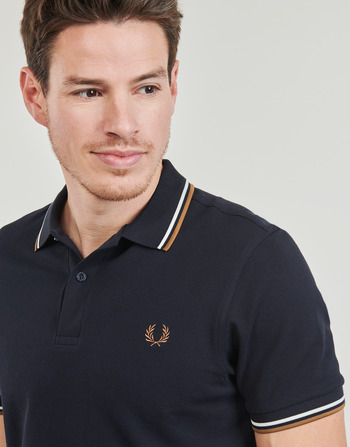 Fred Perry TWIN TIPPED FRED PERRY SHIRT Marine / Beige / Weiss