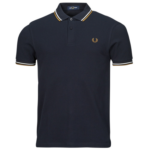 Kleidung Herren Polohemden Fred Perry TWIN TIPPED FRED PERRY SHIRT Marine / Beige / Weiss