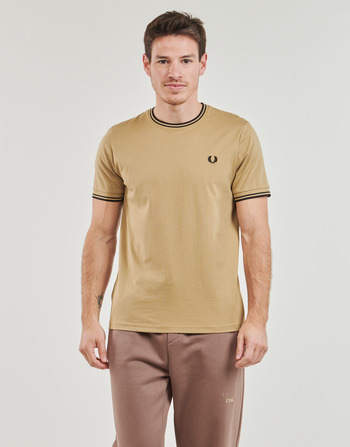 Fred Perry TWIN TIPPED T-SHIRT Beige / Schwarz