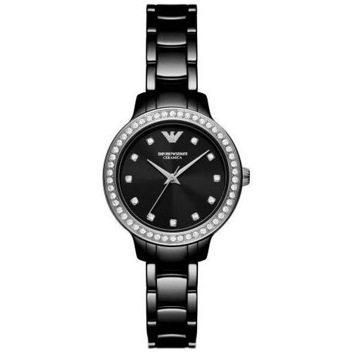 Uhren & Schmuck Damen Armbandühre Emporio Armani AR70008-CLEO Schwarz
