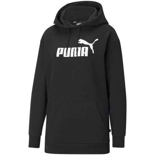 Kleidung Damen Sweatshirts Puma Sport ESS Elongated Logo Hoodie FL 586873 001 Schwarz