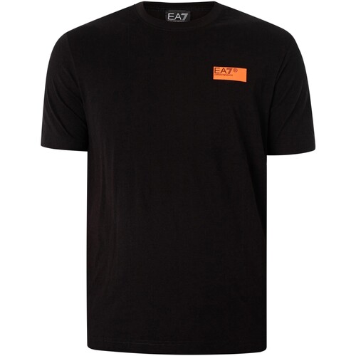 Kleidung Herren T-Shirts Emporio Armani EA7 Jersey-T-Shirt mit Grafik auf der Rückseite Schwarz