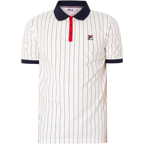 Kleidung Herren Polohemden Fila Klassisches Poloshirt mit Vintage-Streifen Weiss