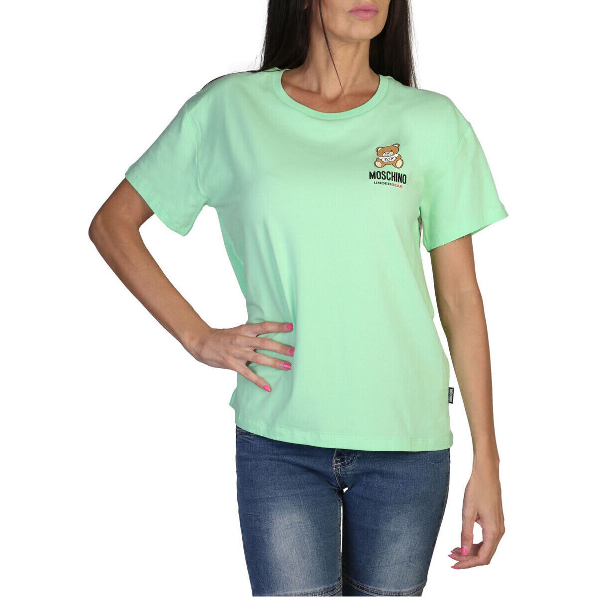 Kleidung Damen T-Shirts Moschino A0784 4410 A0449 Green Grün