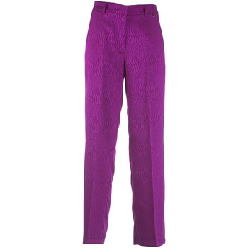 Kleidung Damen Hosen Kontatto Pantalone Palazzo Jacquard Regular Violett