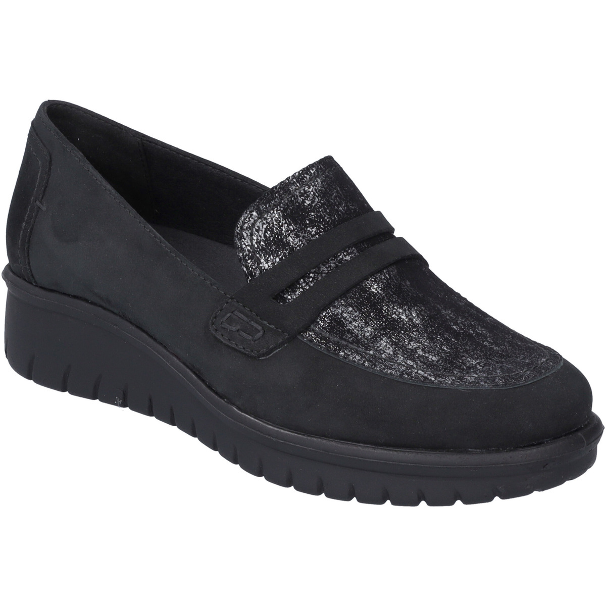 Schuhe Damen Slipper Westland Calais 87, schwarz-silber Schwarz