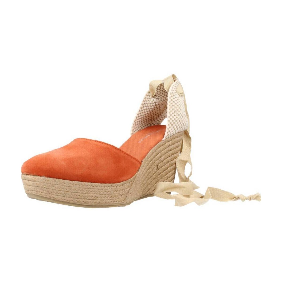 Schuhe Damen Leinen-Pantoletten mit gefloch Clara Duran PLATROMA Orange